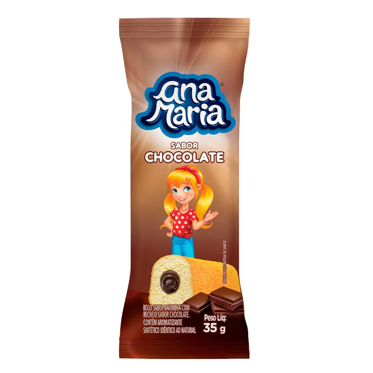 Bolo de Baunilha com Recheio de Chocolate Ana Maria 35g