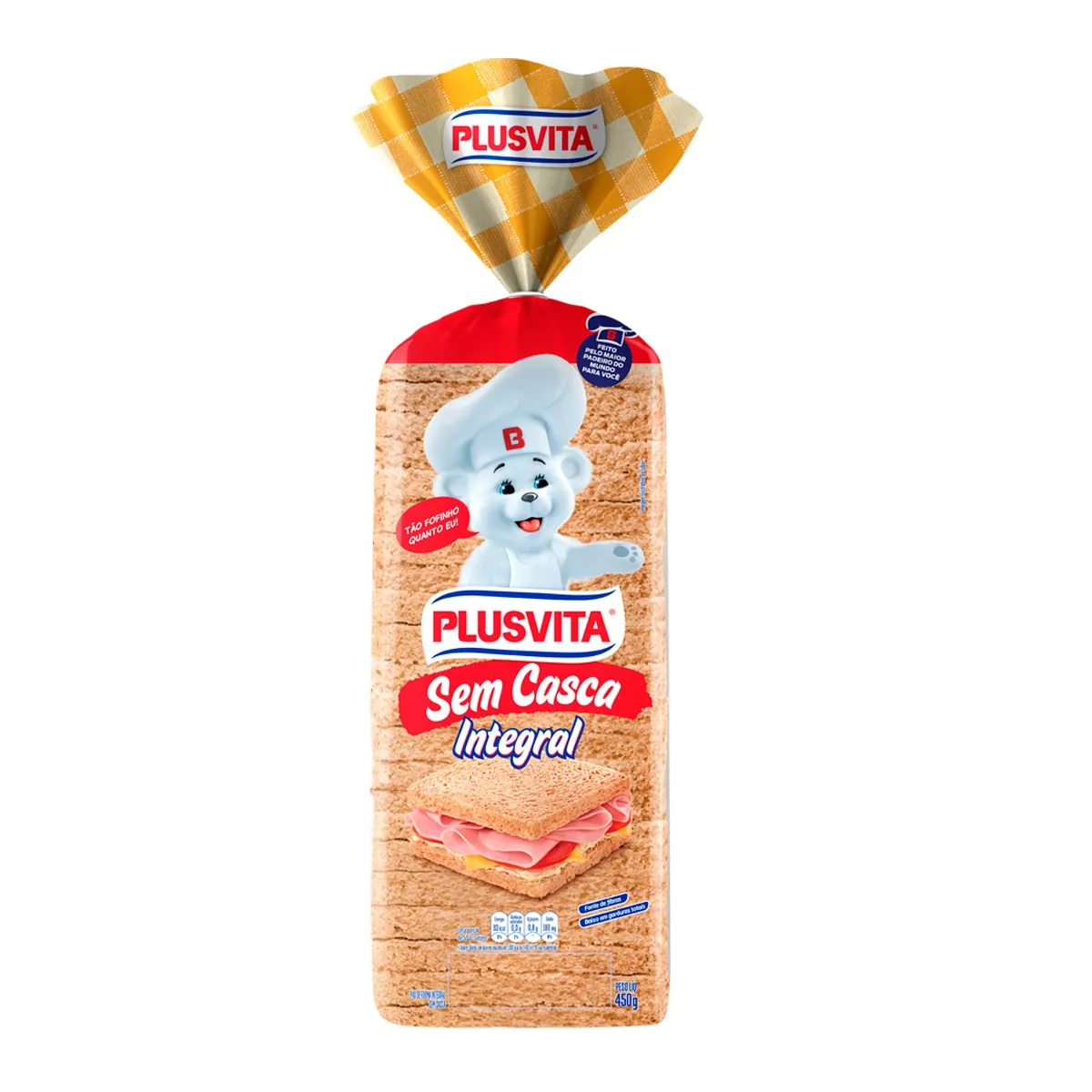 Pão de Forma Integral sem Casca Plusvita 450 g