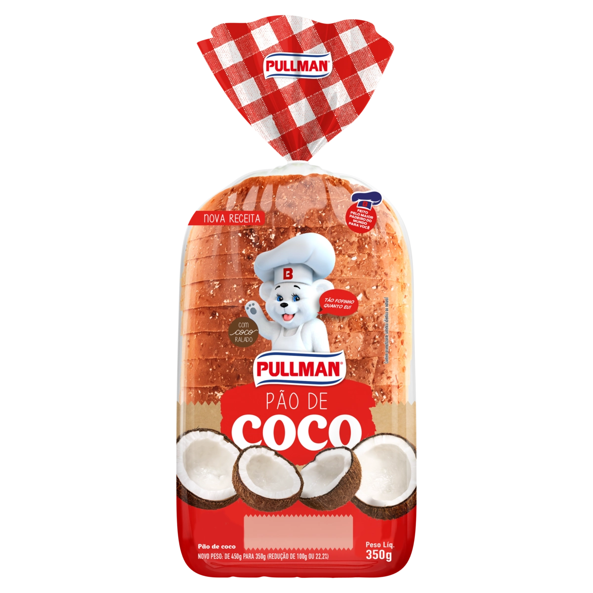 Pão Coco Plusvita Pacote 350g