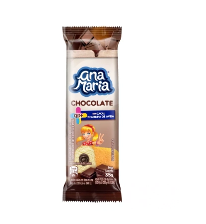 Bolo Baunilha Recheio Chocolate Ana Maria Qd Pacote 35g