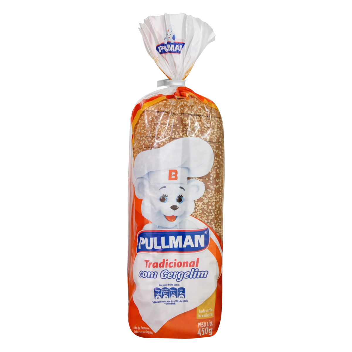 Pão De Forma Tradicional Com Gergelim Pullman Pacote 450g