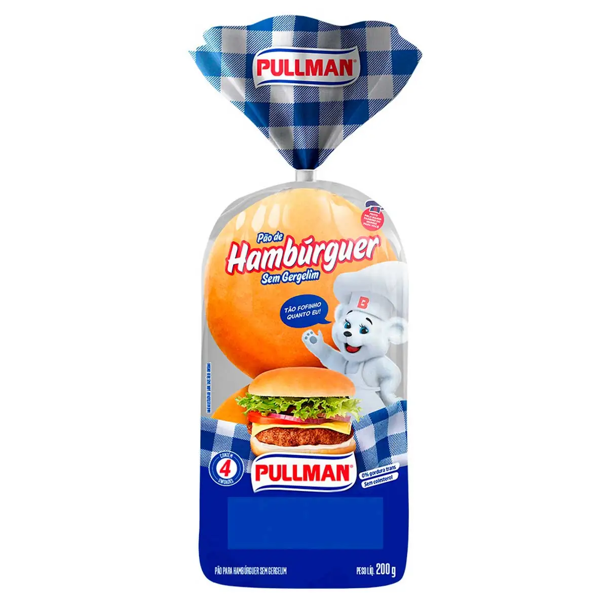 Pão para Hambúrguer sem Gergelim Pullman 200g