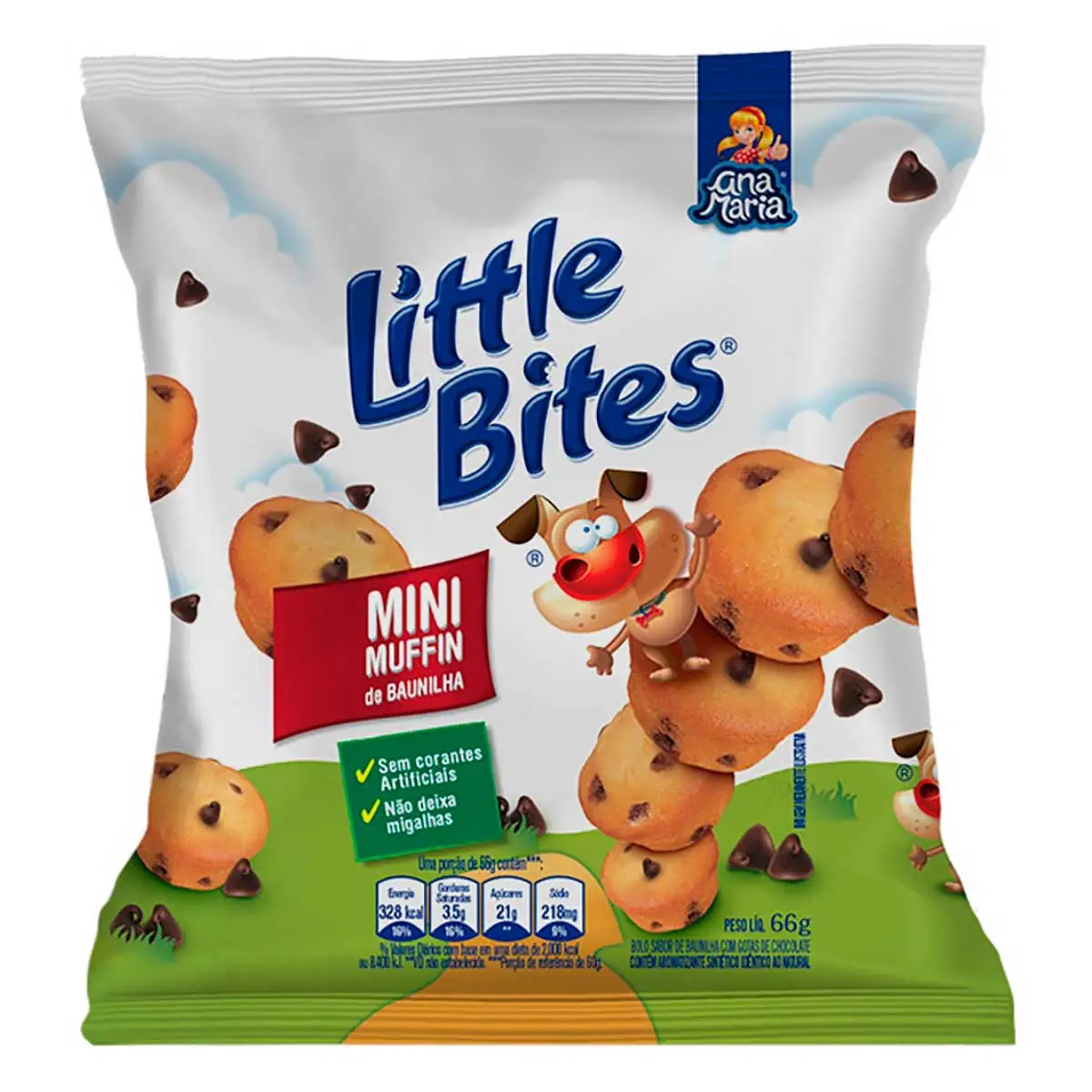 Mini Muffin de Baunilha com Gotas de Chocolate Ana Maria Little Bites 66g
