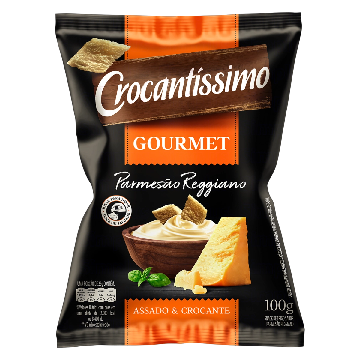 Snack De Trigo Parmesão Reggiano Crocantíssimo Gourmet Pacote 100g