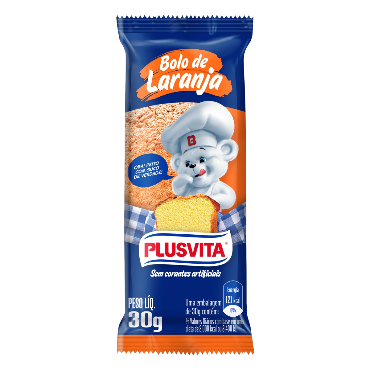Bolo Laranja Plusvita Pacote 30g