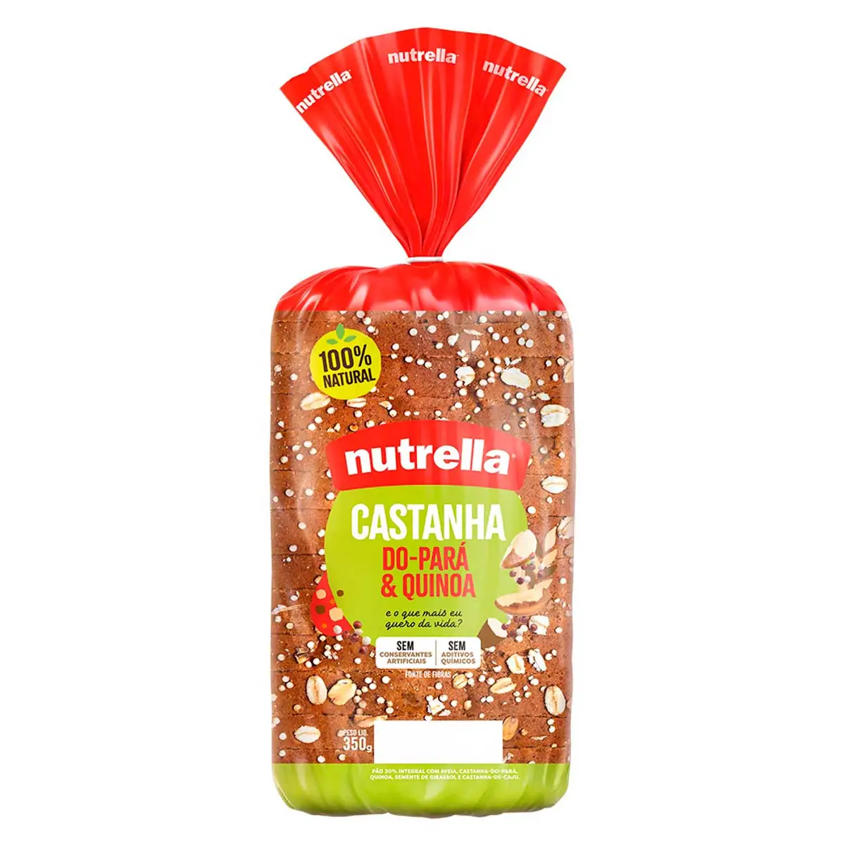 Pão Integral Castanha-do-Pará &amp; Quinoa Nutrella 350 g
