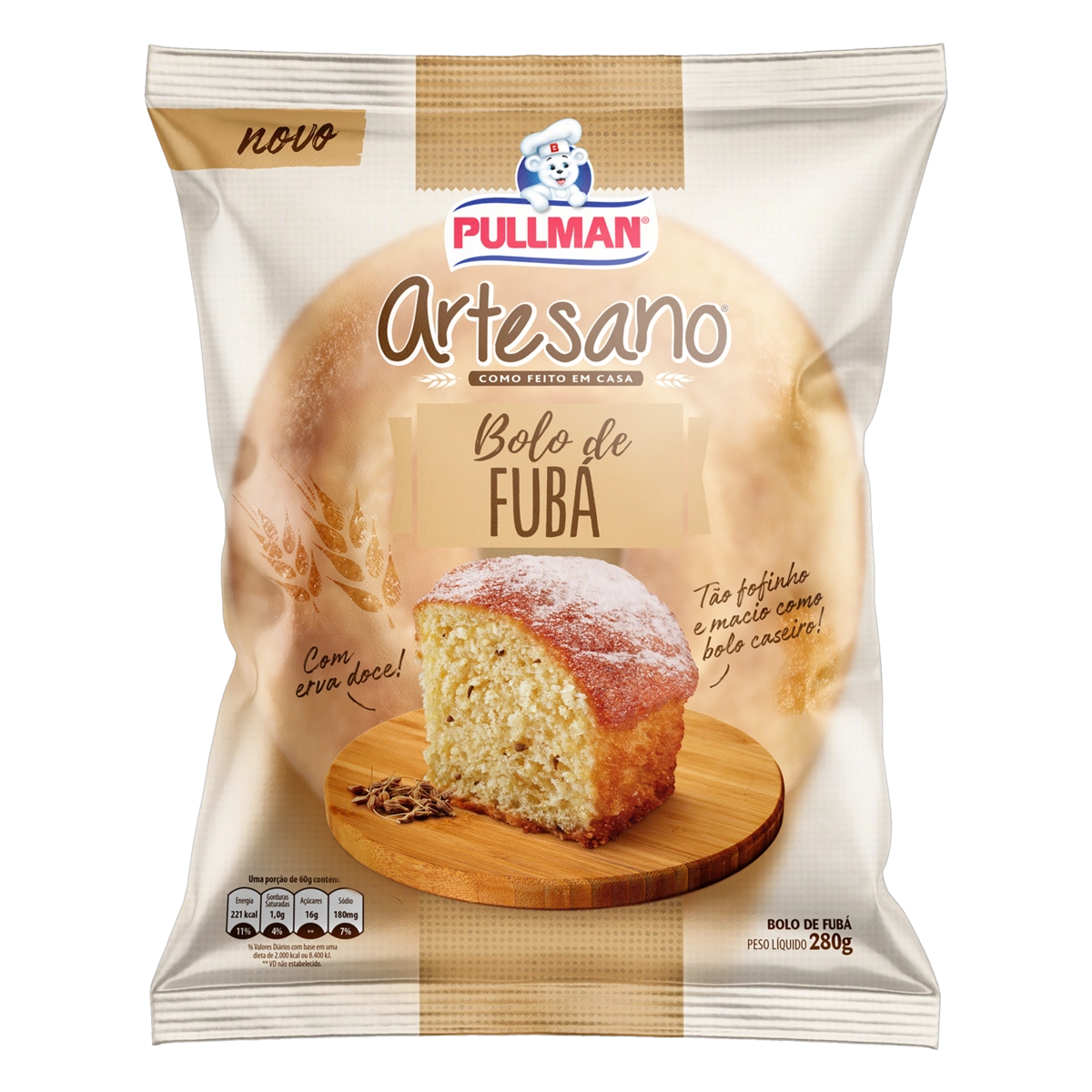 Bolo Redondo Artesano Pullman de Erva Doce 280g