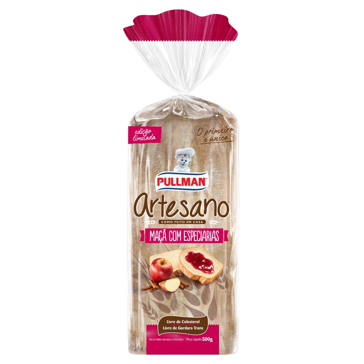 Pão De Forma Maçã Com Especiarias Pullman Artesano Pacote 500g