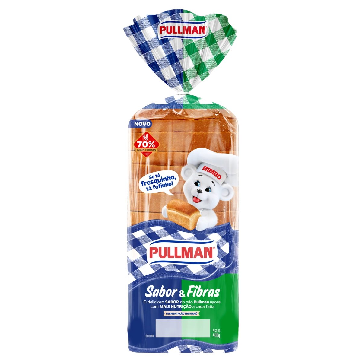 Pão De Forma Pullman Sabor Fibras Pacote 480g