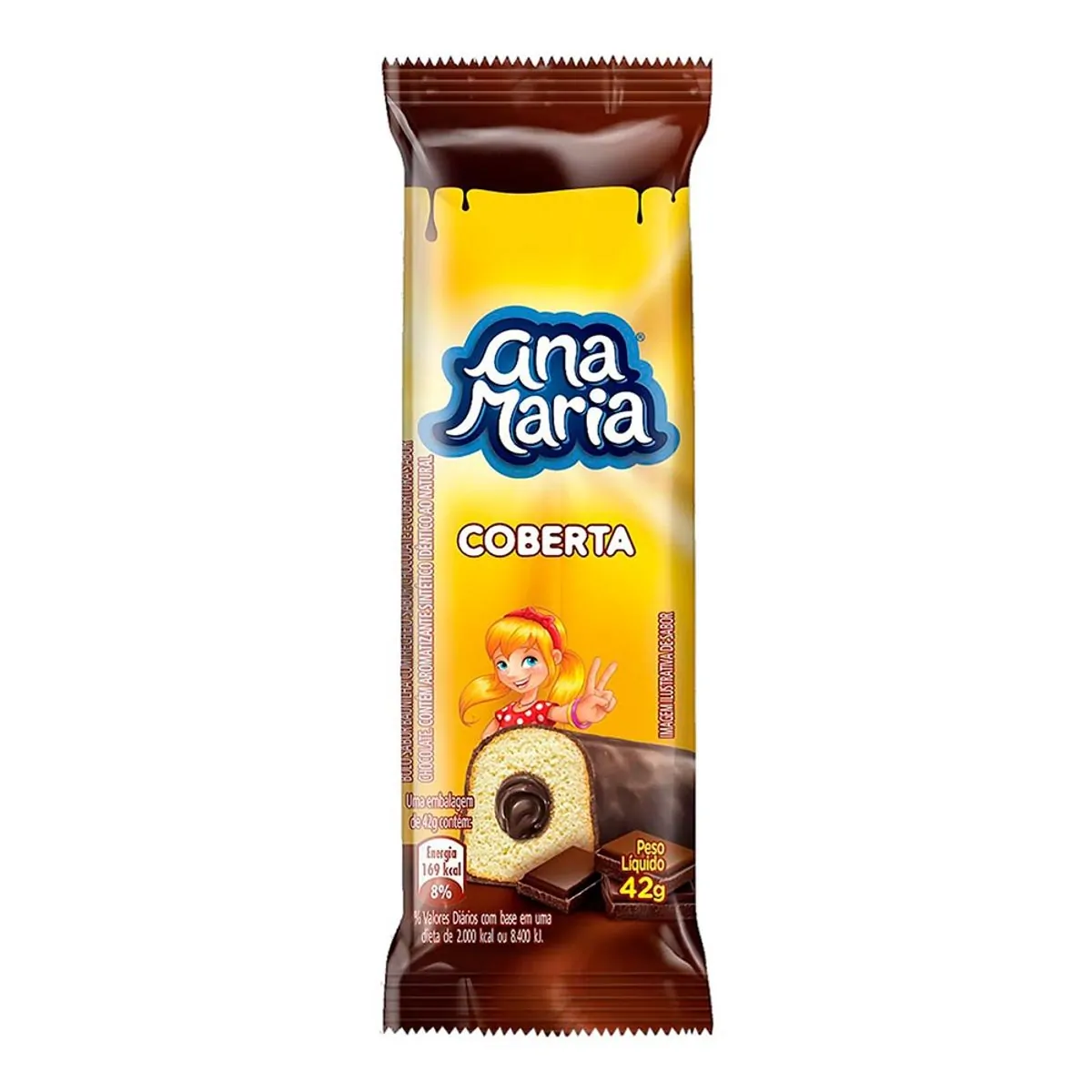 Bolo de Baunilha com Recheio e Cobertura de Chocolate Ana Maria 42g