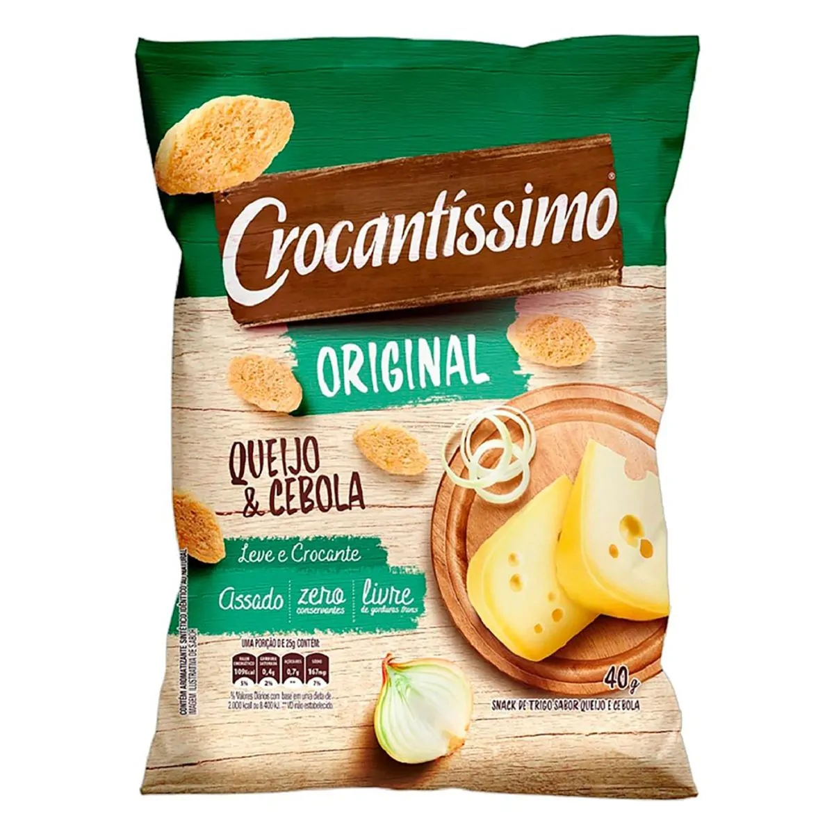 Snack de Trigo Sabor Queijo & Cebola Crocantíssimo Original 40g