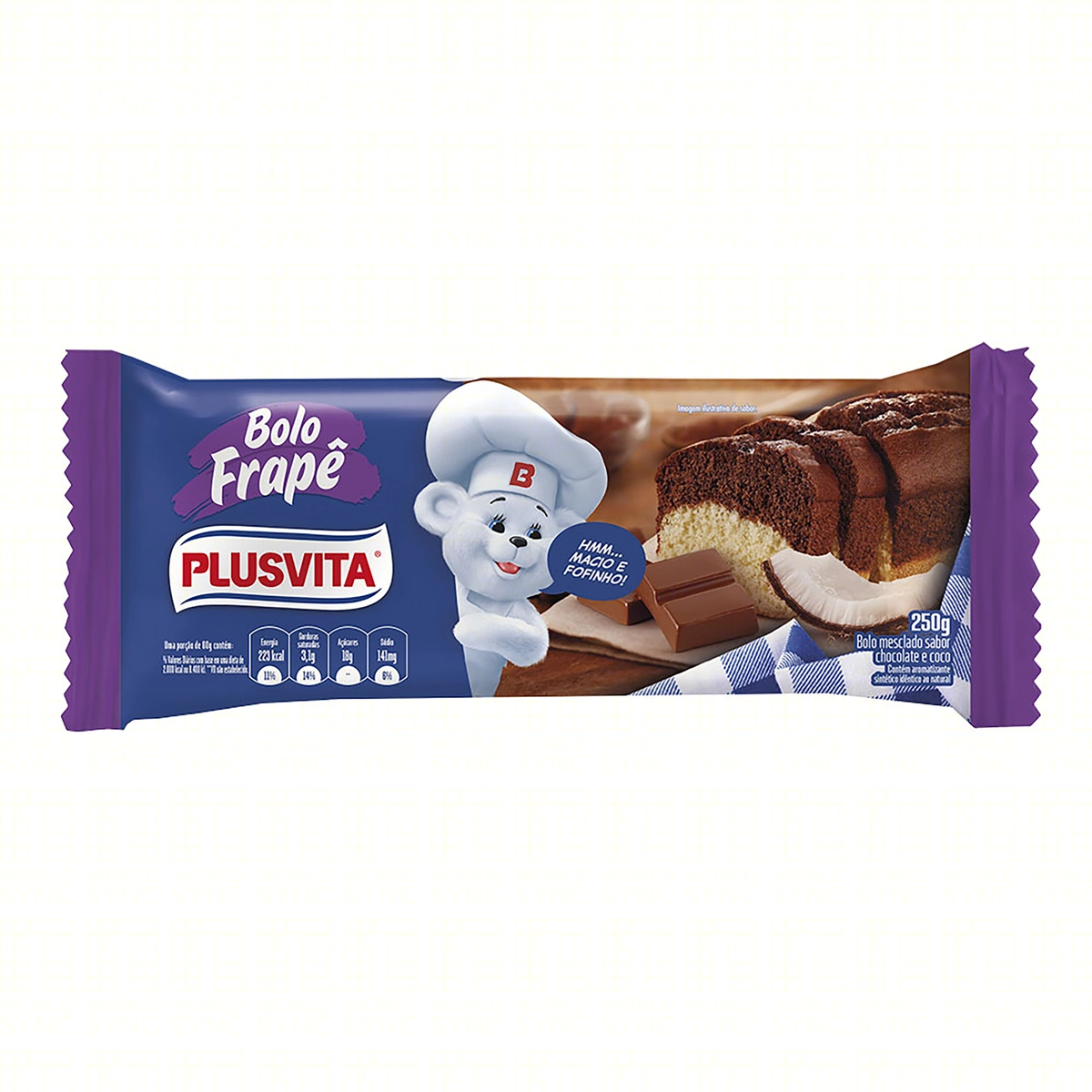 Bolo Frapê Chocolate E Coco Plusvita Pacote 250g