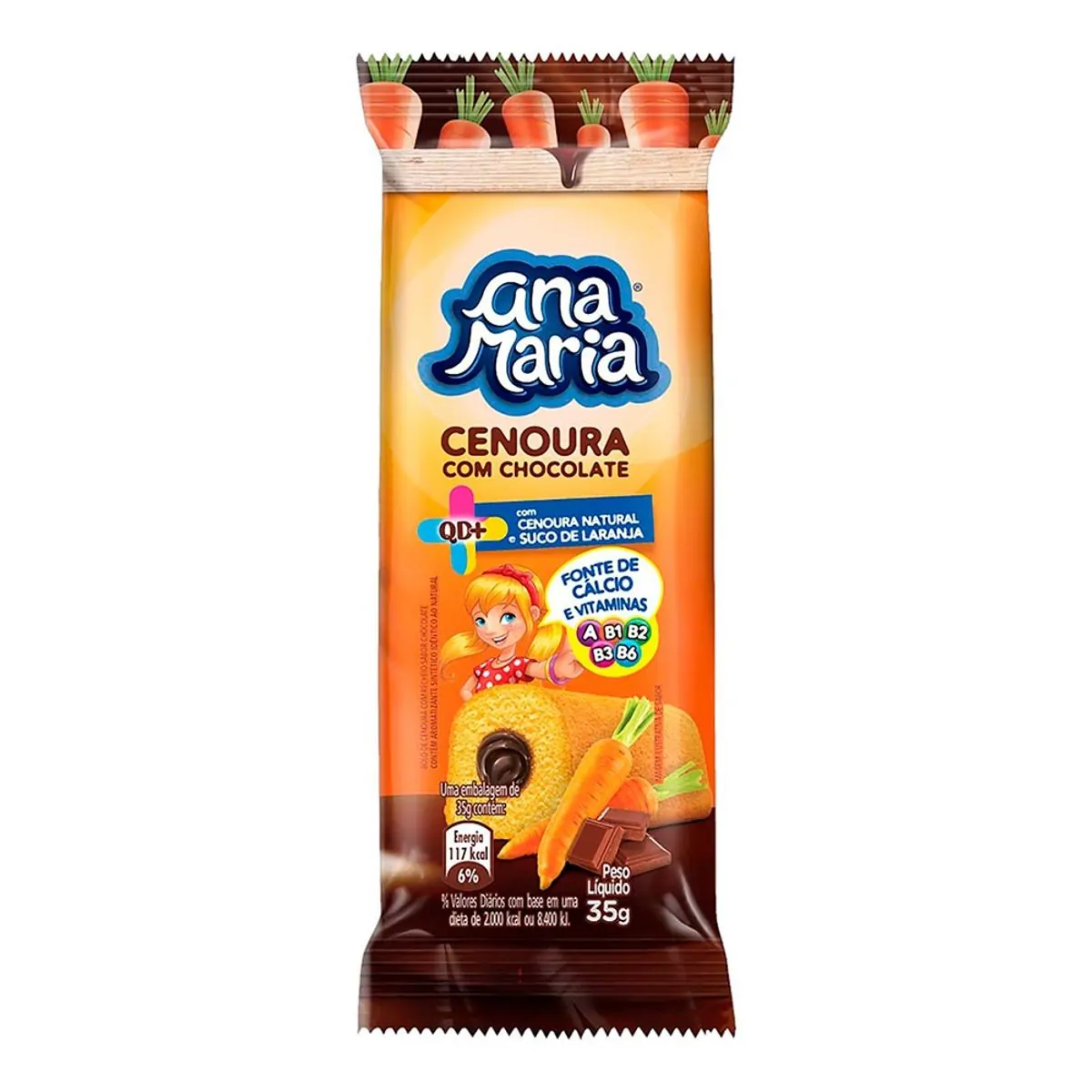 Bolo de Cenoura com Recheio de Chocolate Ana Maria QD+ 35g