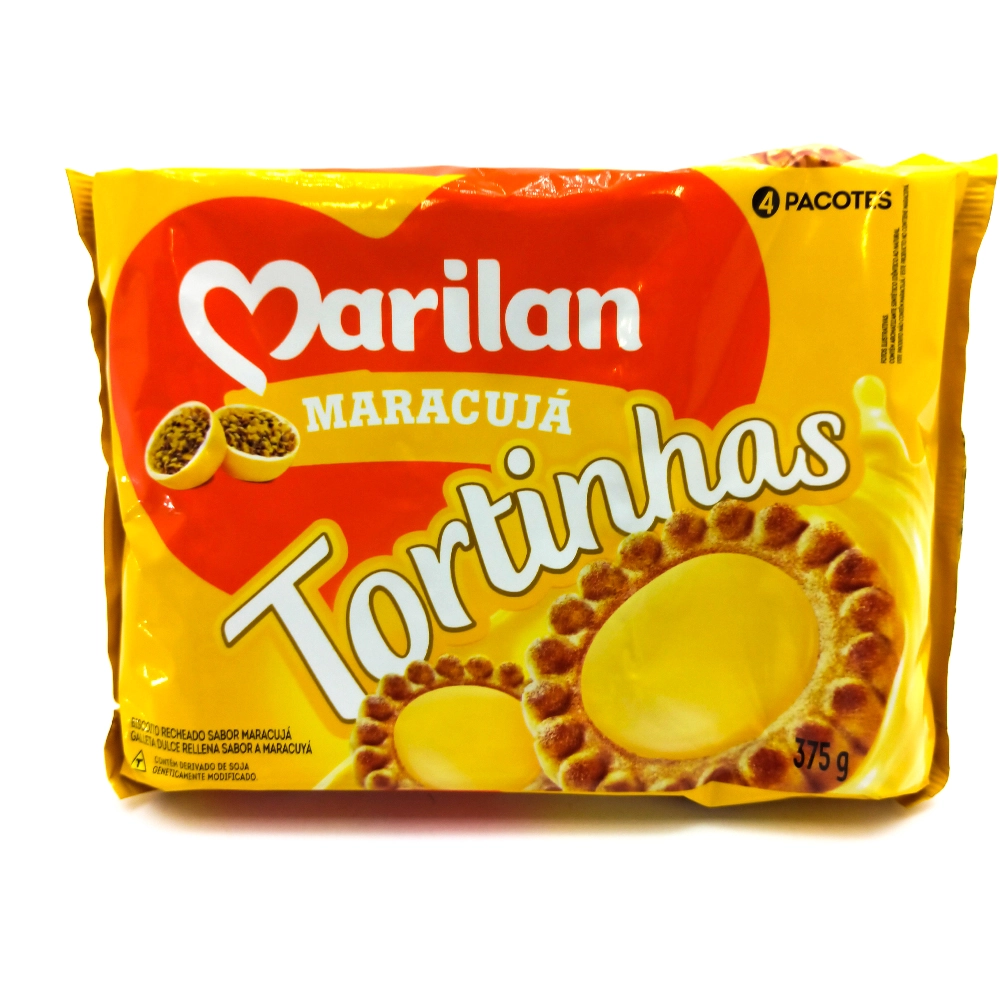Biscoito Recheio Maracujá Marilan Tortinhas Pacote 375g