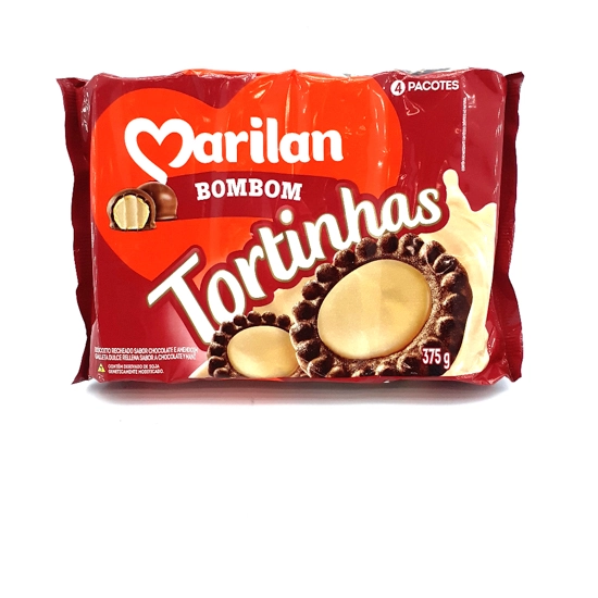 Biscoito Recheio Bombom Marilan Tortinhas Pacote 375g