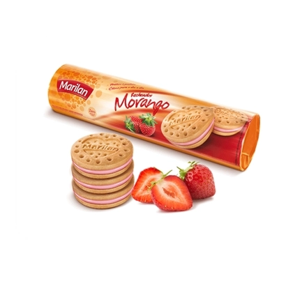 Biscoito Recheio Morango Marilan Pacote 130g