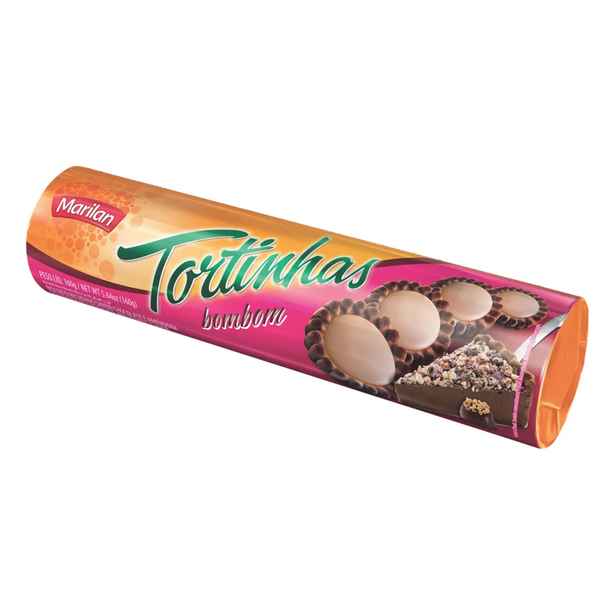 Biscoito Recheio Bombom Marilan Tortinhas Pacote 160g