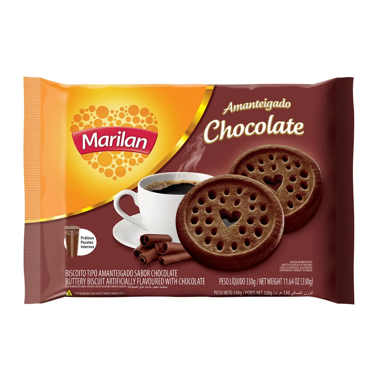 Biscoito Amanteigado de Chocolate Marilan 330g