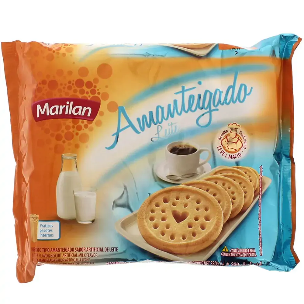 Biscoito Amanteigado Leite Marilan Pacote 330g