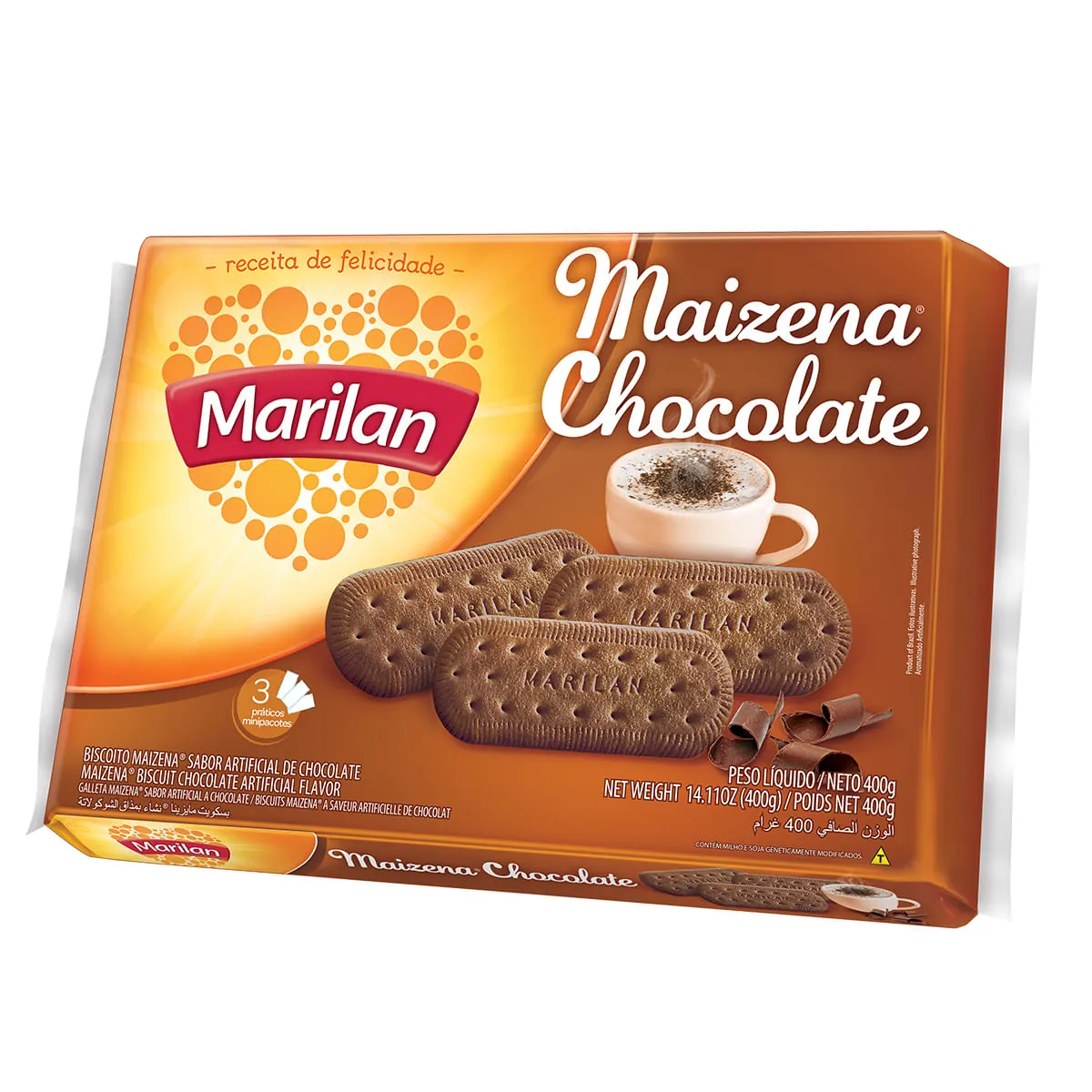 Biscoito Chocolate Marilan Maizena Pacote 400g