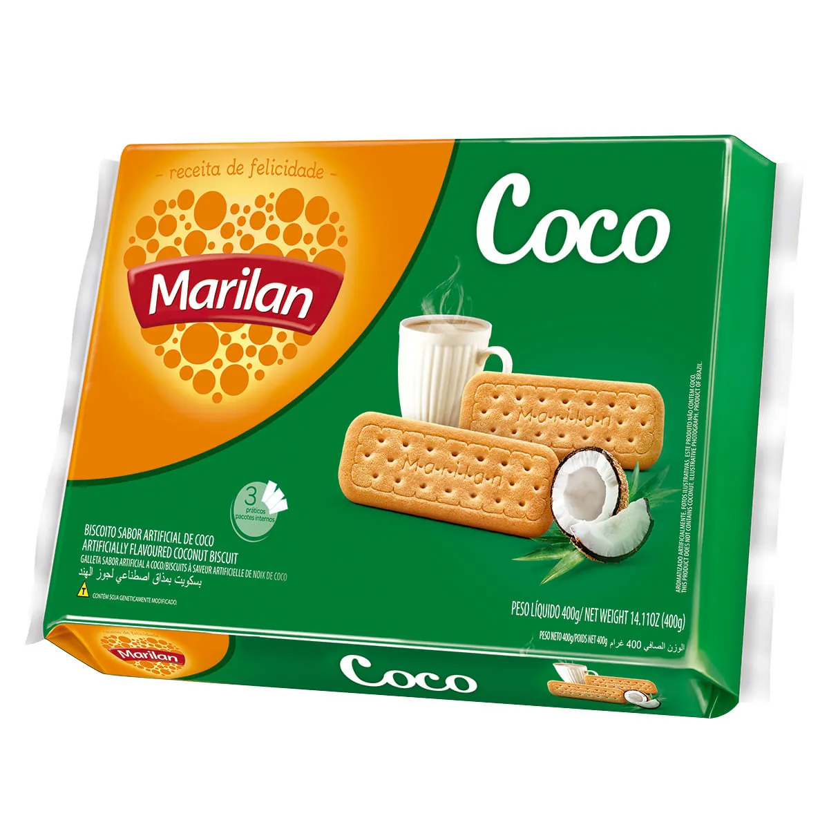 Biscoito Coco Marilan Pacote 400g