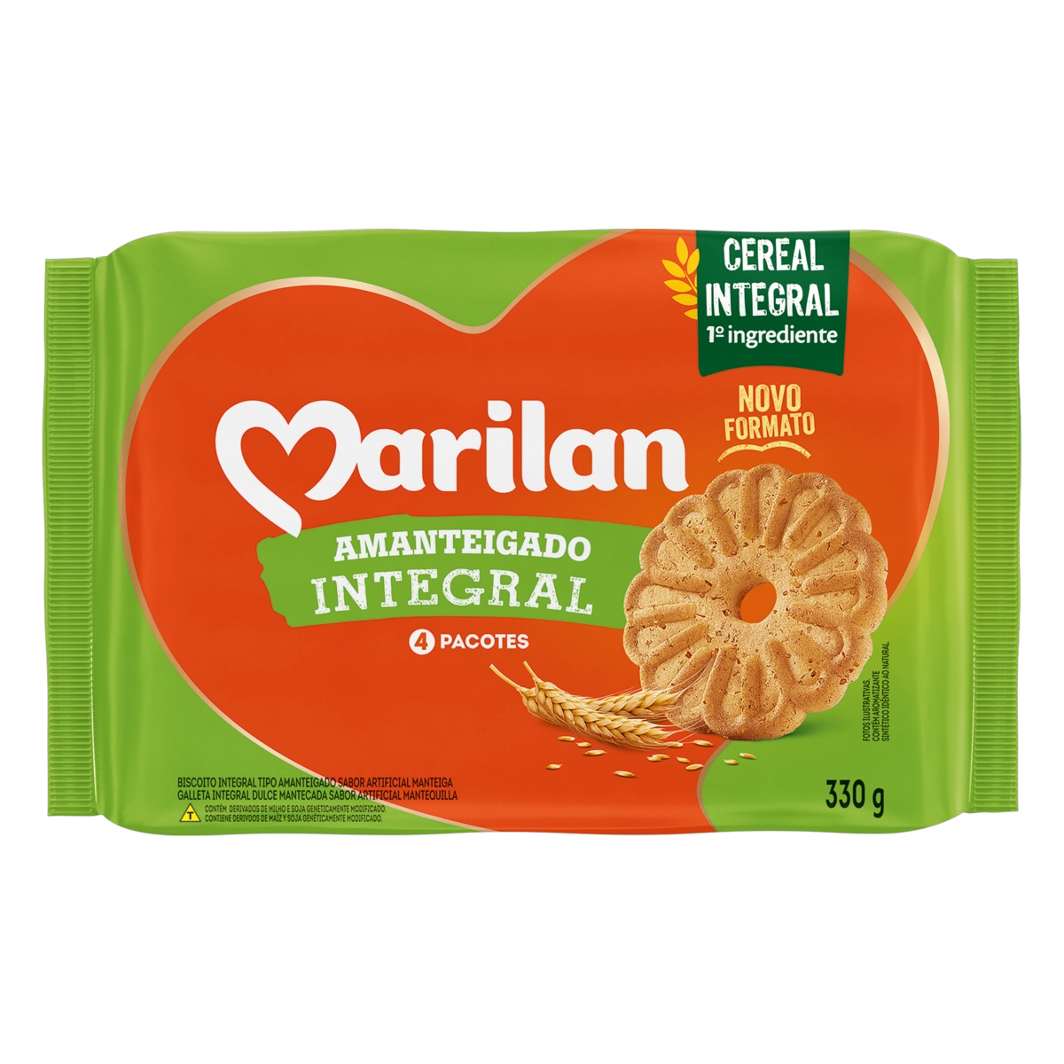 Biscoito Amanteigado Integral Marilan Pacote 330g