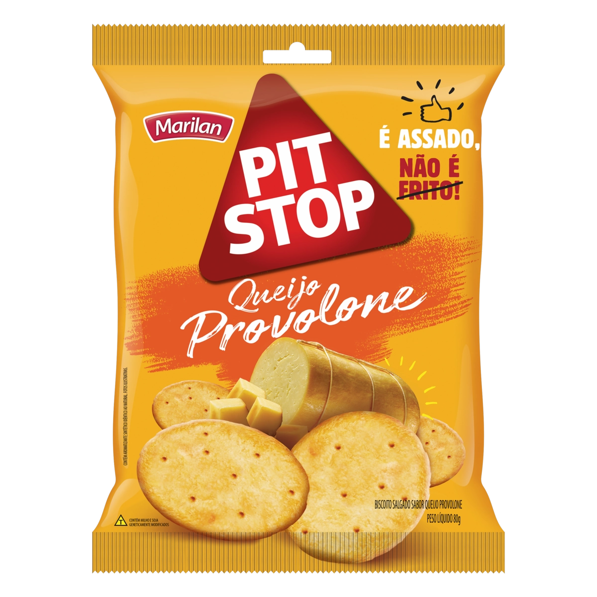 Biscoito Queijo Provolone Marilan Pit Stop Pacote 80g