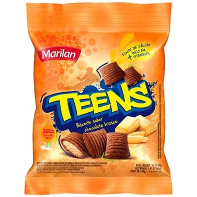 Biscoito Teens Marilan Chocolate Branco