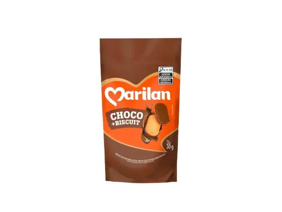 Biscoito Com Farinha Láctea Chocolate Marilan Choco Biscuit Pouch 30g