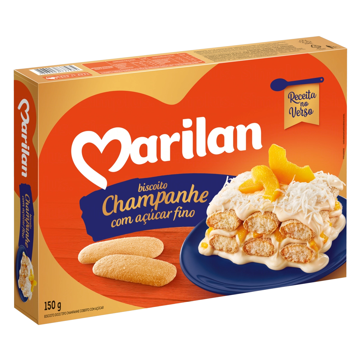 Biscoito Champagne Com Açúcar Fino Marilan Caixa 150g