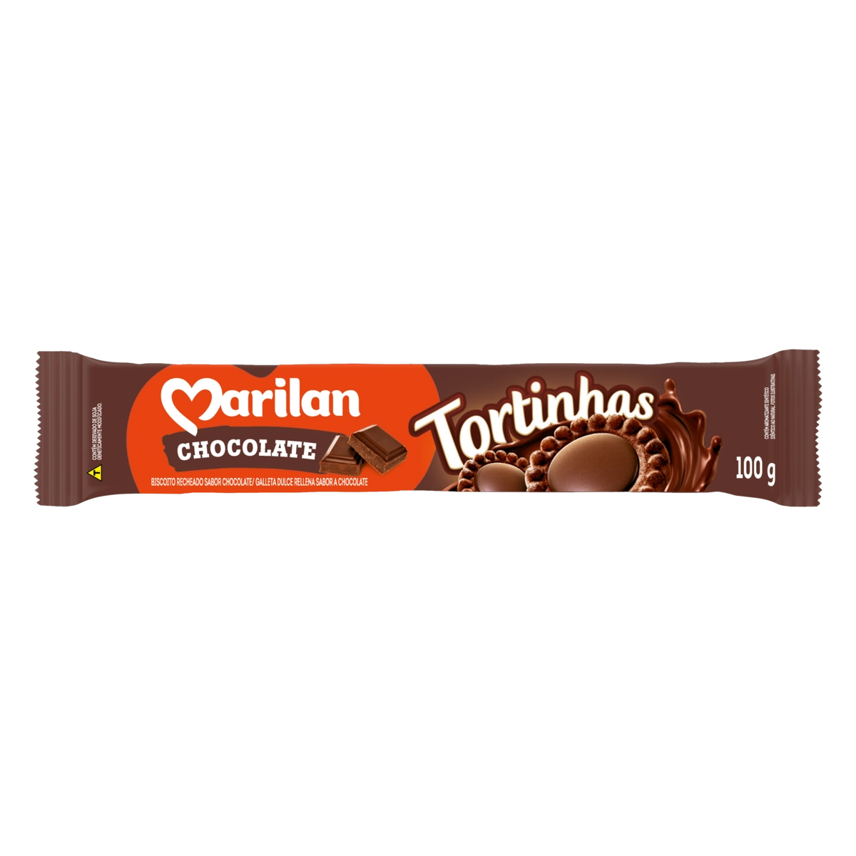 Biscoito Recheio Chocolate Marilan Tortinhas Pacote 100g