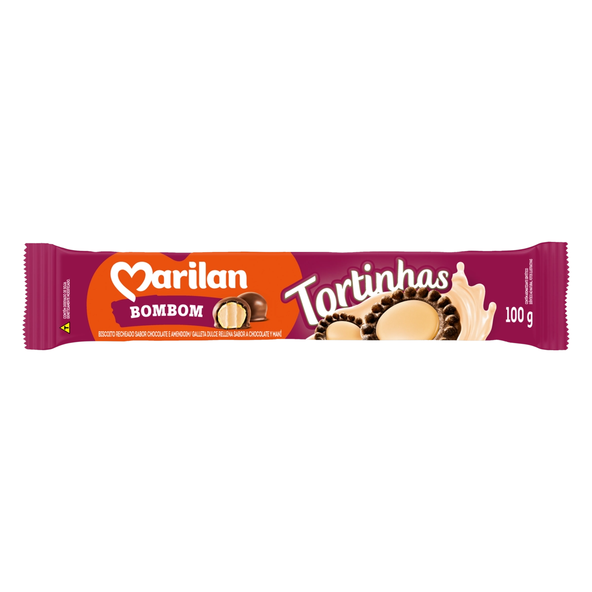 Biscoito Recheio Bombom Marilan Tortinhas Pacote 100g