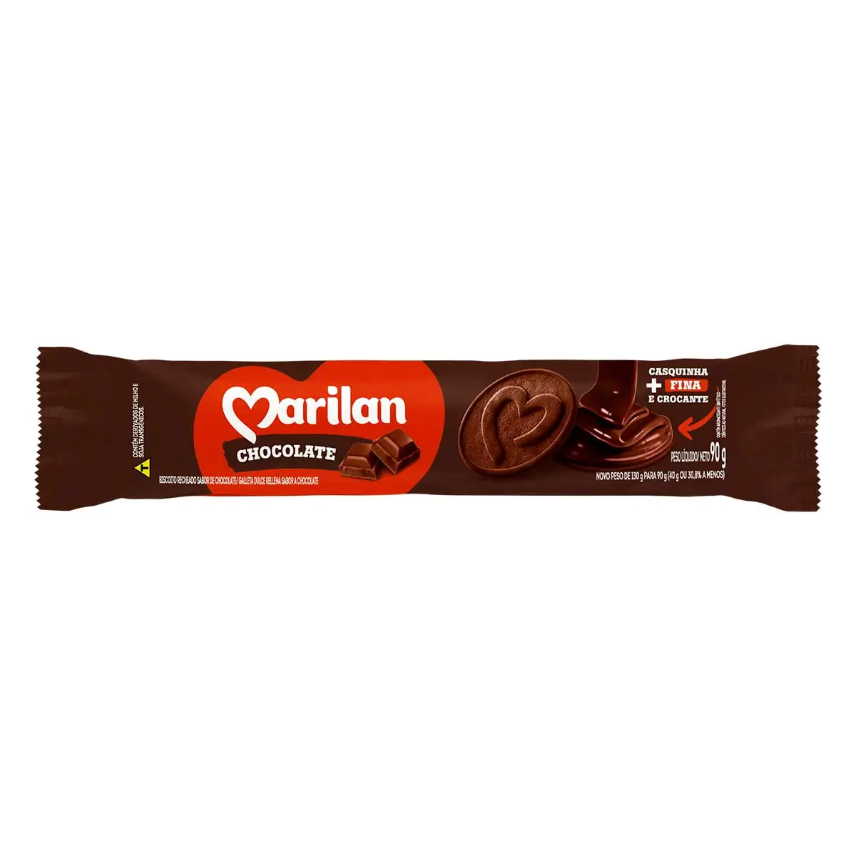 Biscoito Recheio Chocolate Marilan Pacote 90g