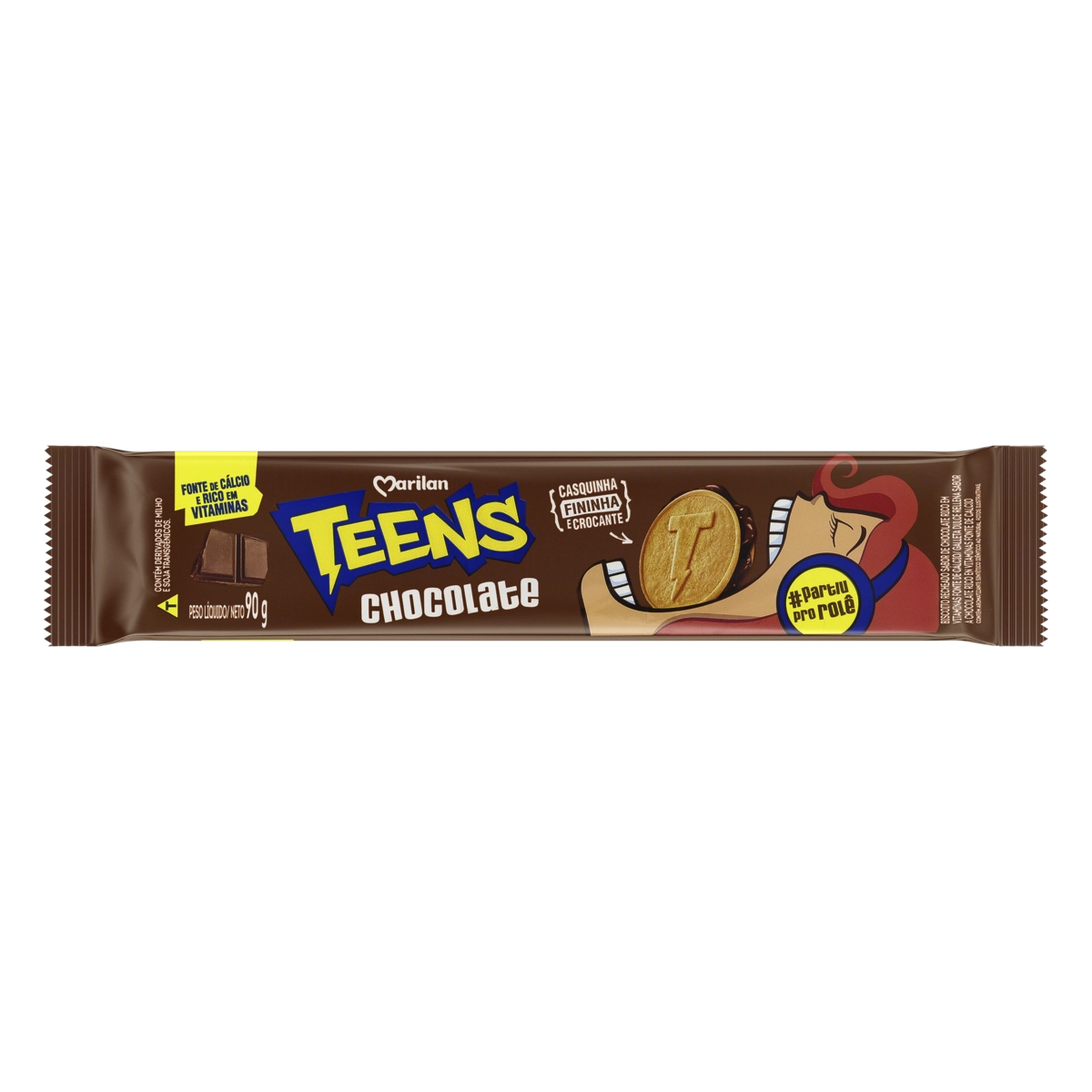 Biscoito Recheio Chocolate Marilan Teens Pacote 90g