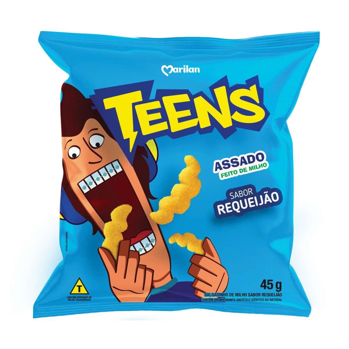 Salgadinho De Milho Requeijão Marilan Teens Pacote 45g