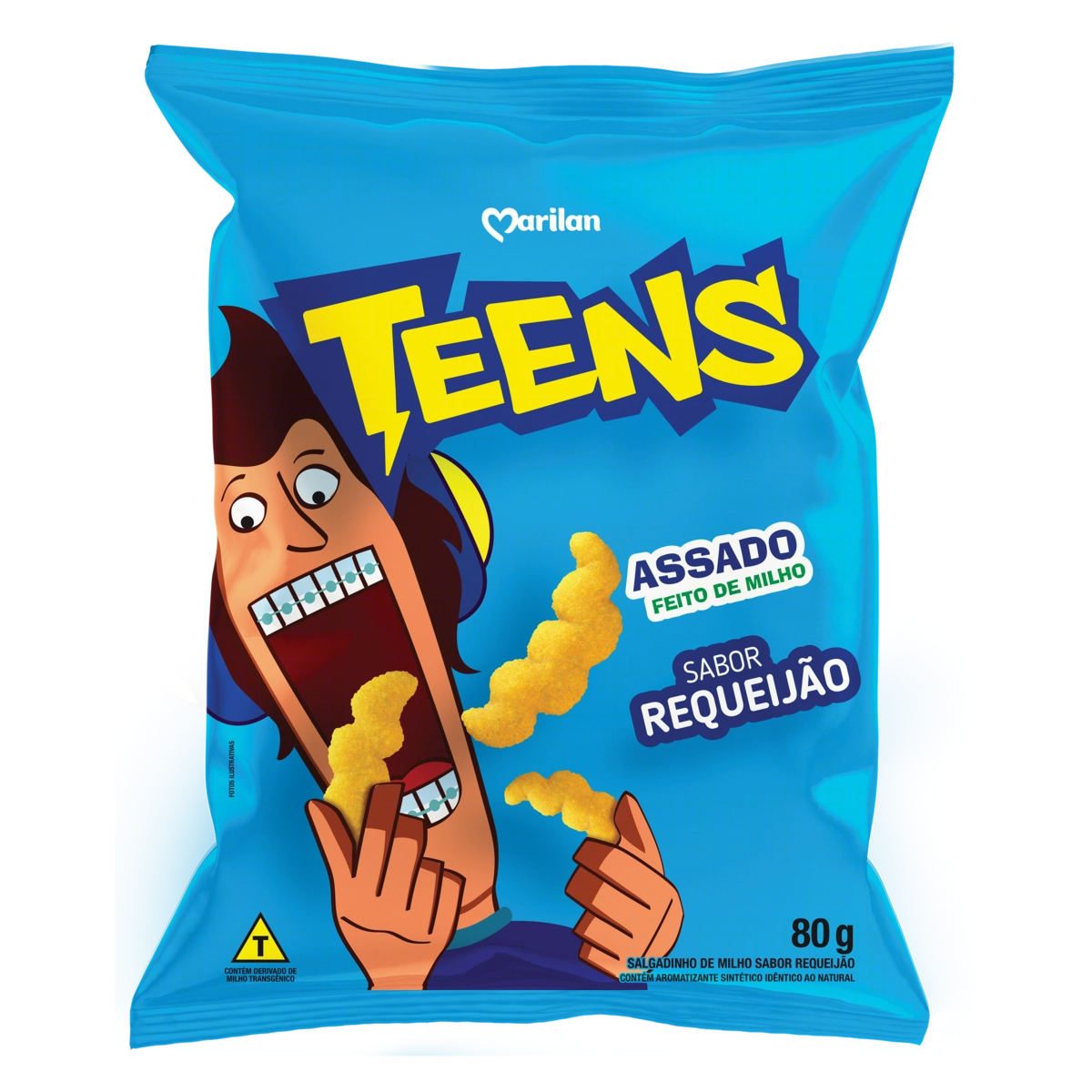 Salgadinho De Milho Requeijão Marilan Teens Pacote 80g
