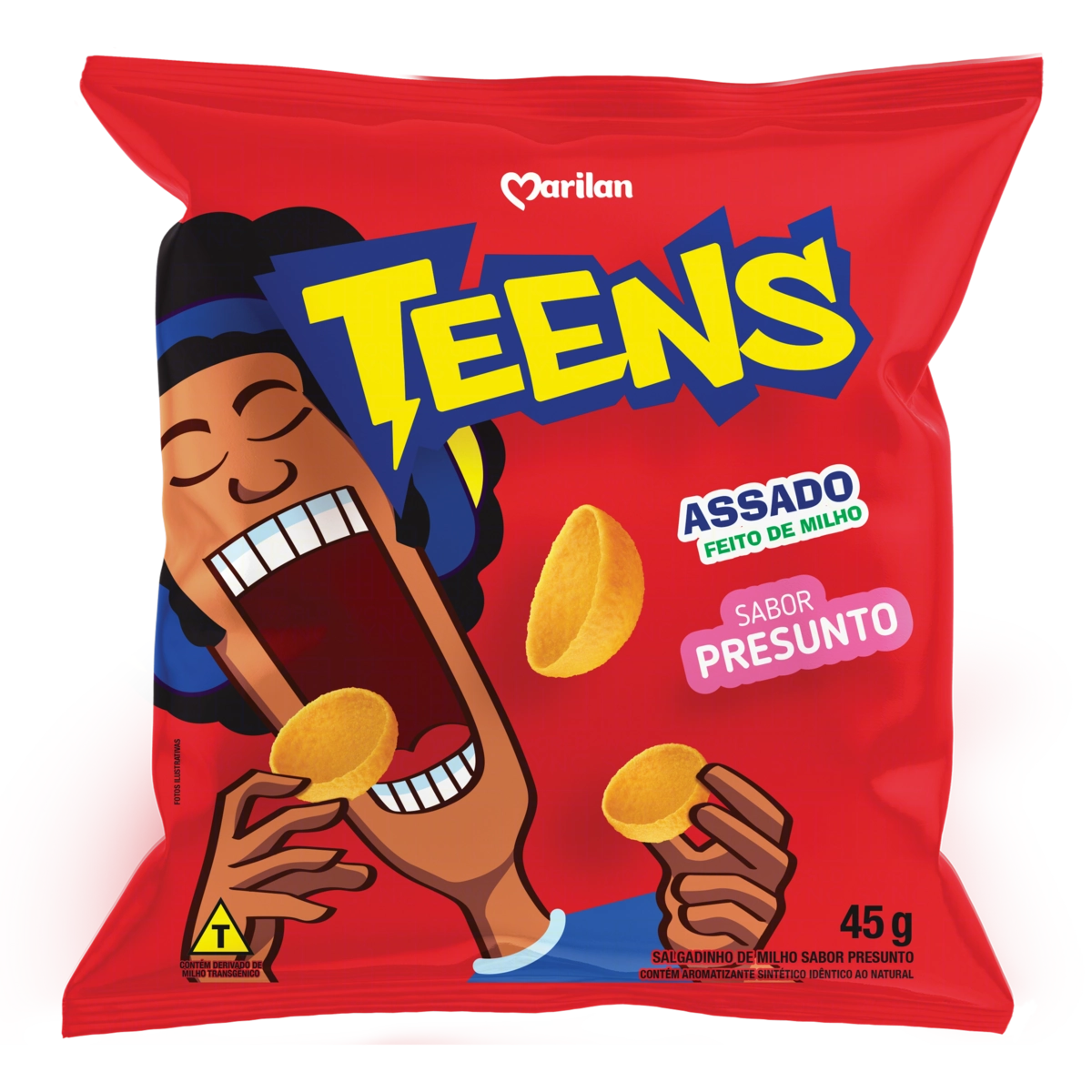 Salgadinho De Milho Presunto Marilan Teens Pacote 45g