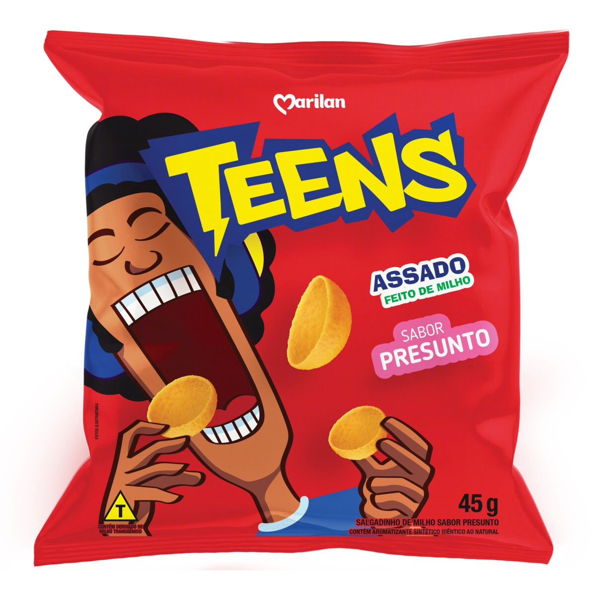 Salgadinho De Milho Presunto Marilan Teens Pacote 80g