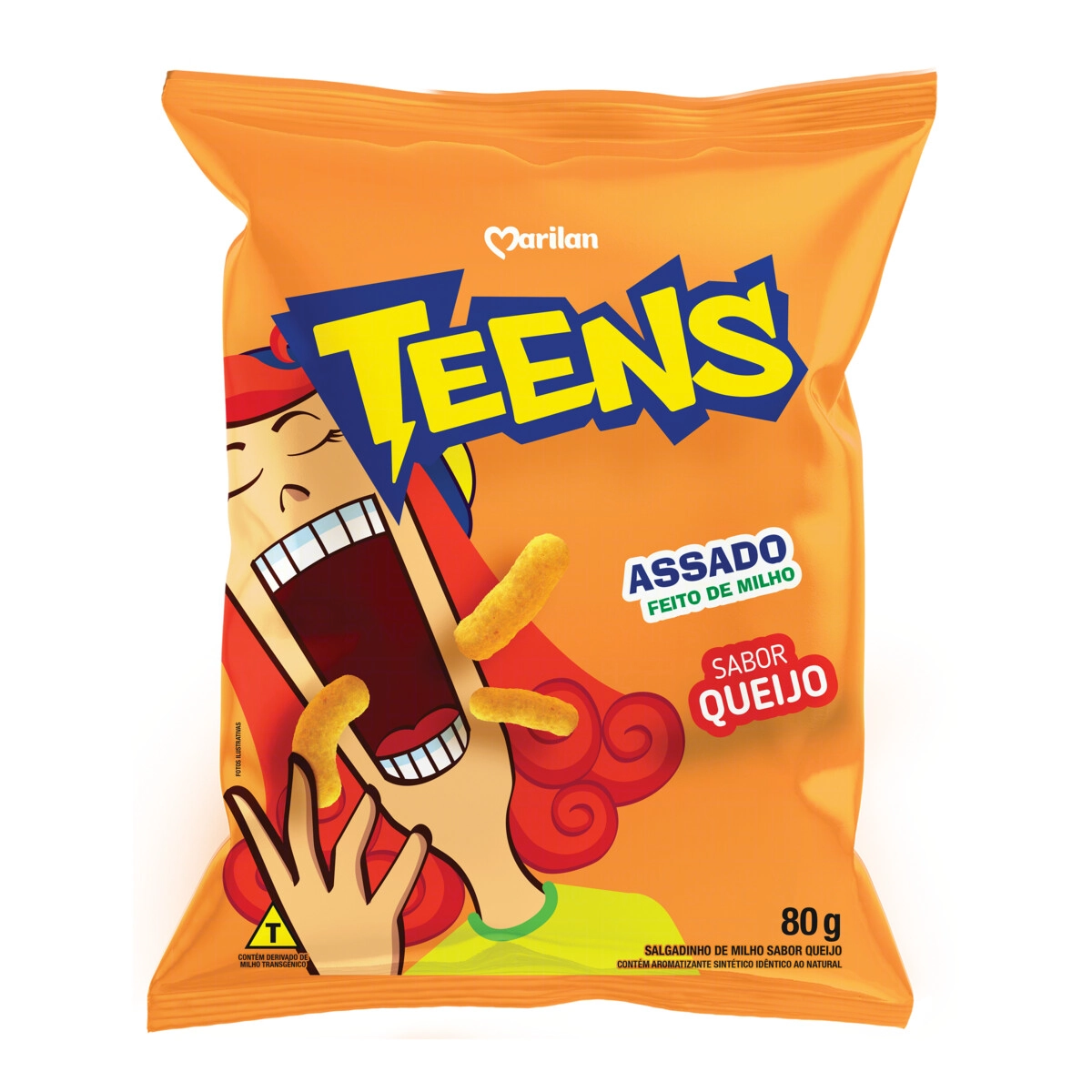 Salgadinho De Milho Queijo Marilan Teens Pacote 80g