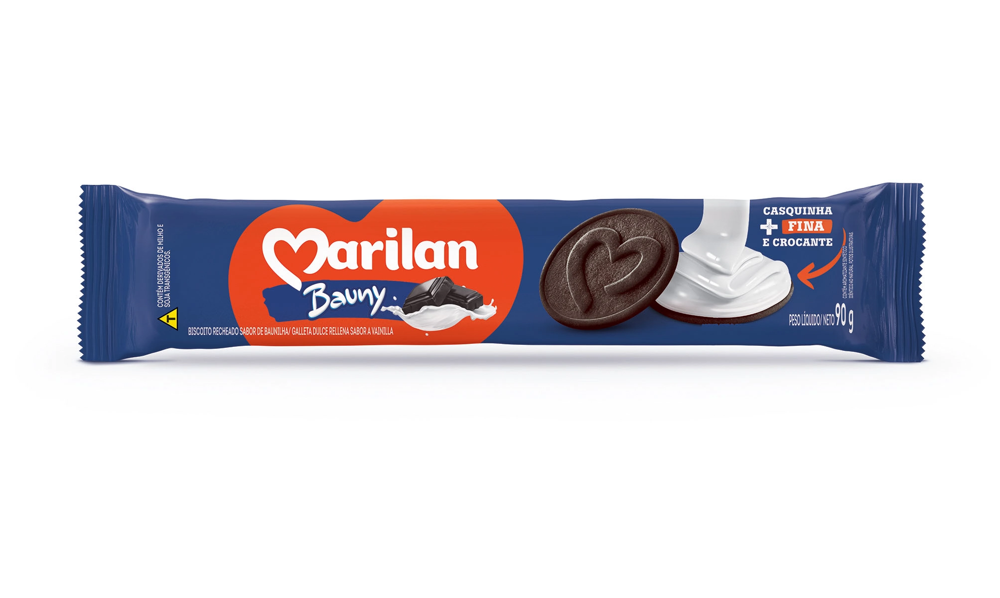 Biscoito Recheio Bauny Marilan Pacote 90g