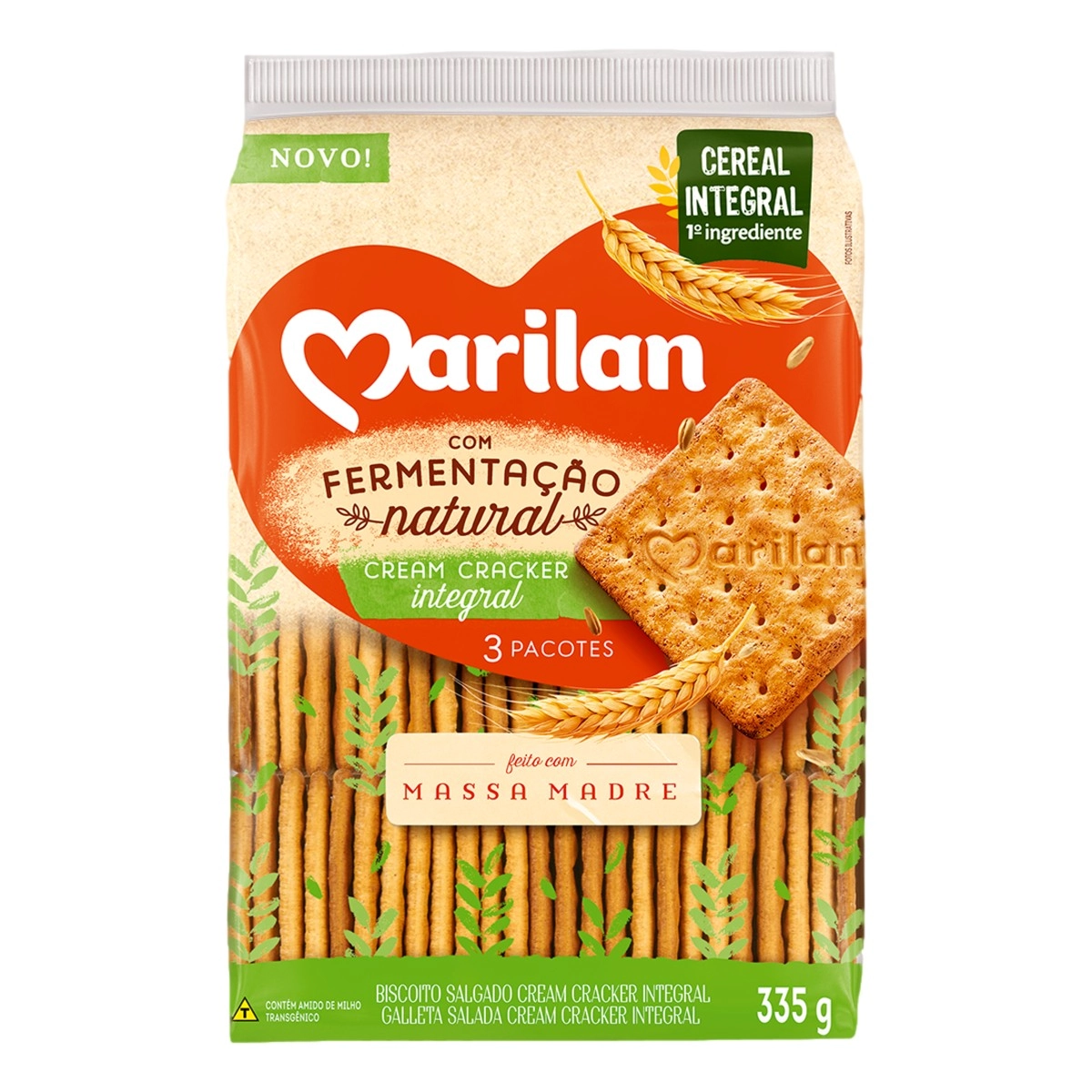 Biscoito Cream Cracker Integral Marilan 335g