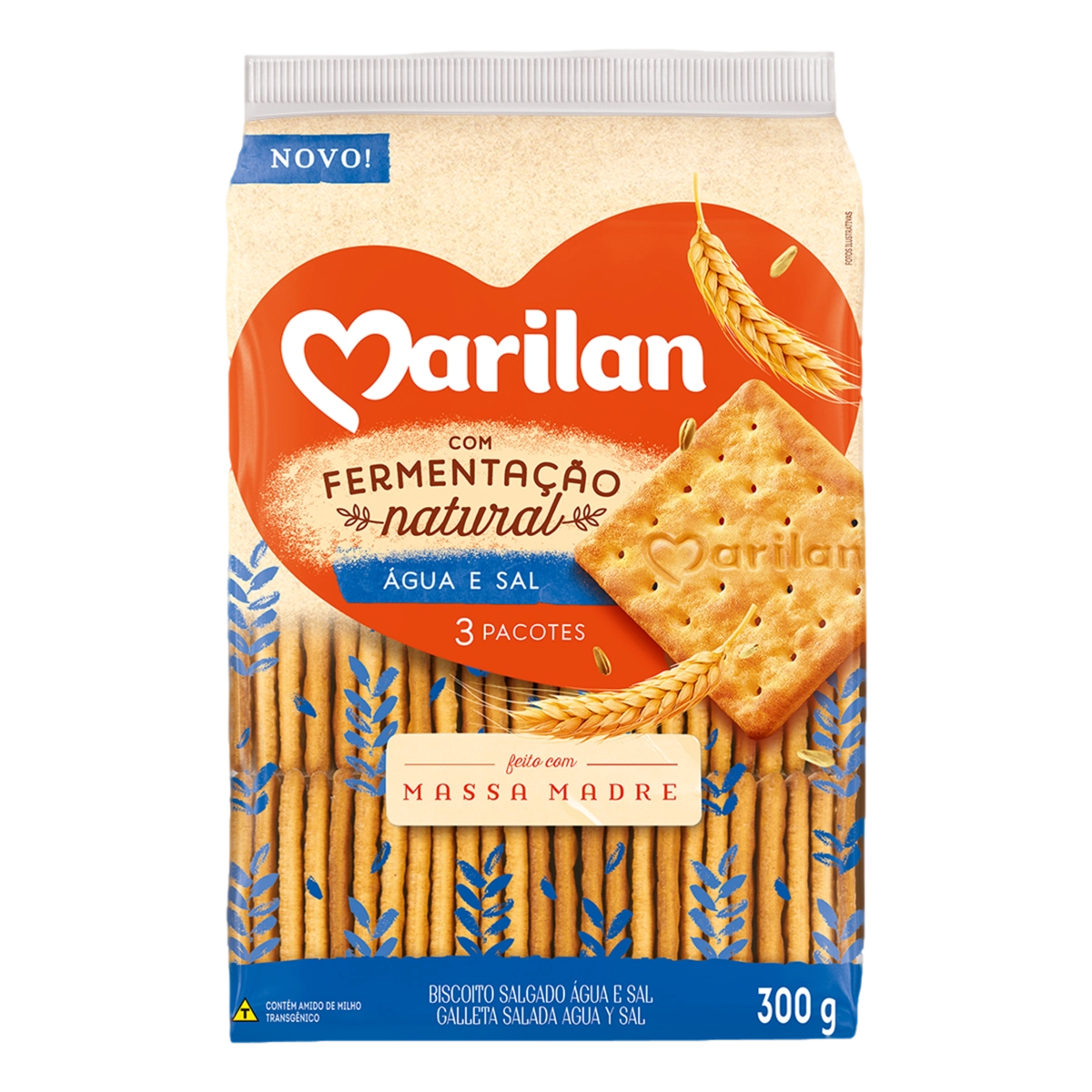 Biscoito Água e Sal Marilan Pacote 300g