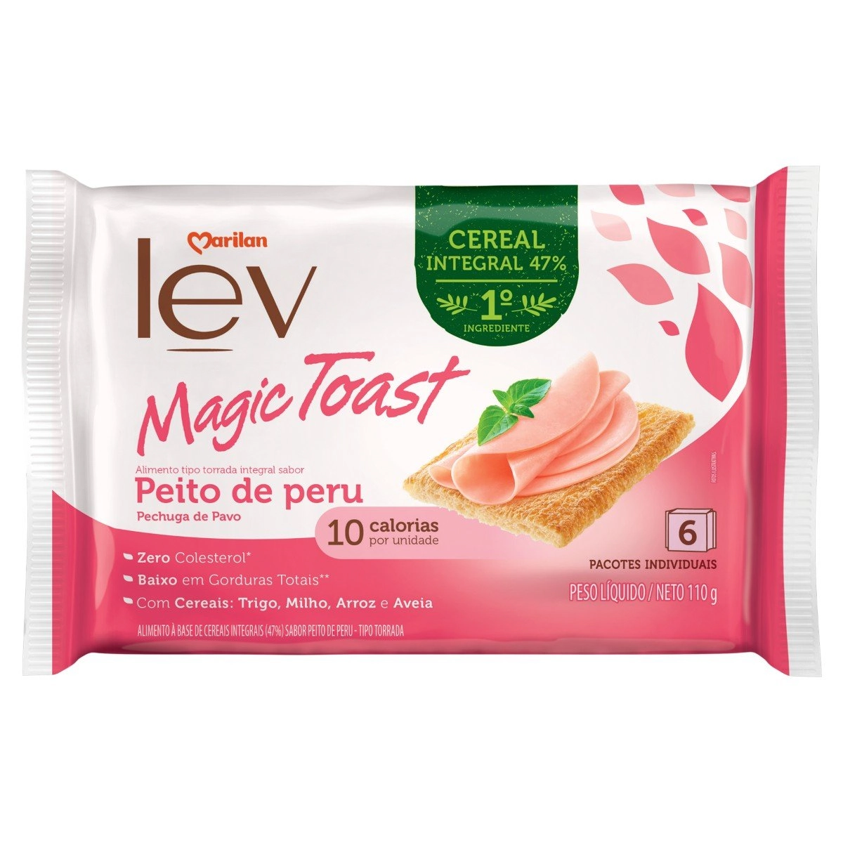 Torrada Integral Peito De Peru Marilan Lev Magic Toast Pacote 110g