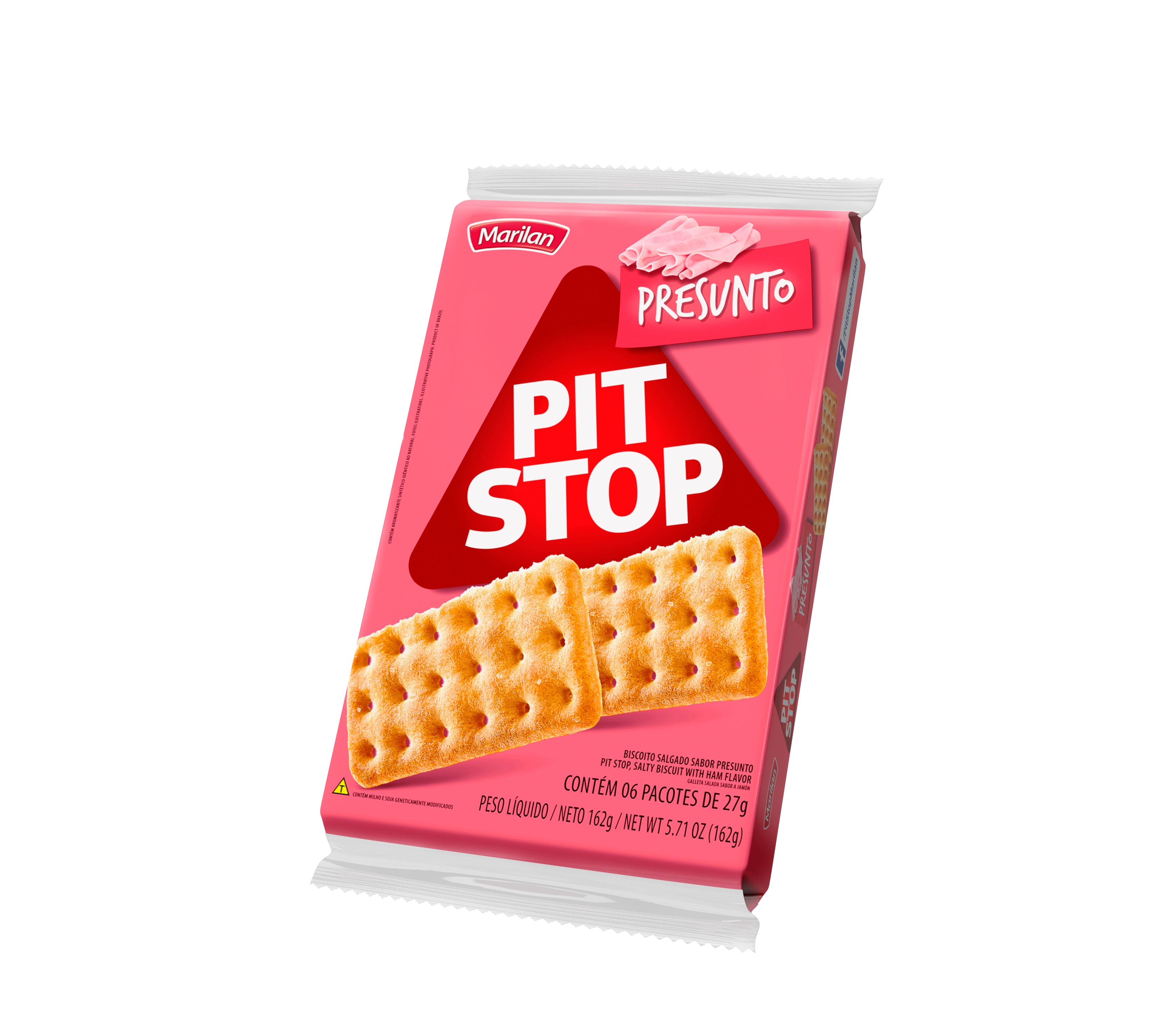 Pack Biscoito Presunto Marilan Pit Stop Pacote 137g 6 Unidades