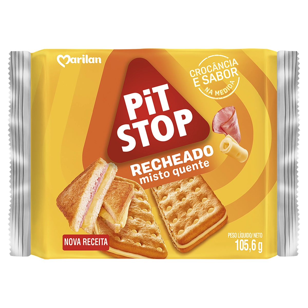 Pack Biscoito Recheio Misto Quente Marilan Pit Stop Pacote 91g 4 Unidades