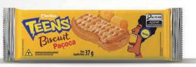 Biscoito Recheio Paçoca Marilan Teens Biscuit Pacote 37g
