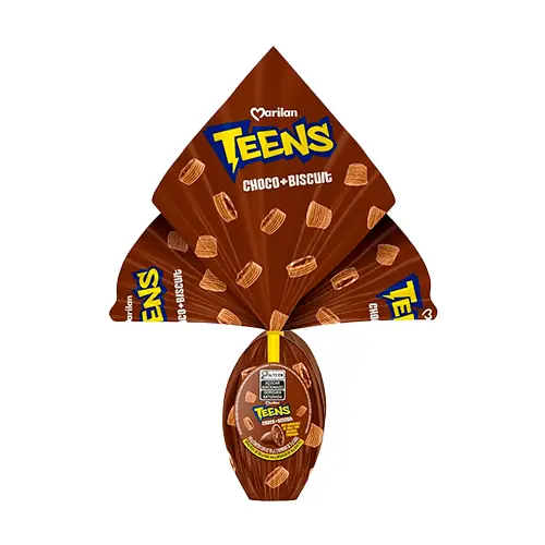 Ovo Pasc Leite Choco Biscuit Teens Marilan 140g