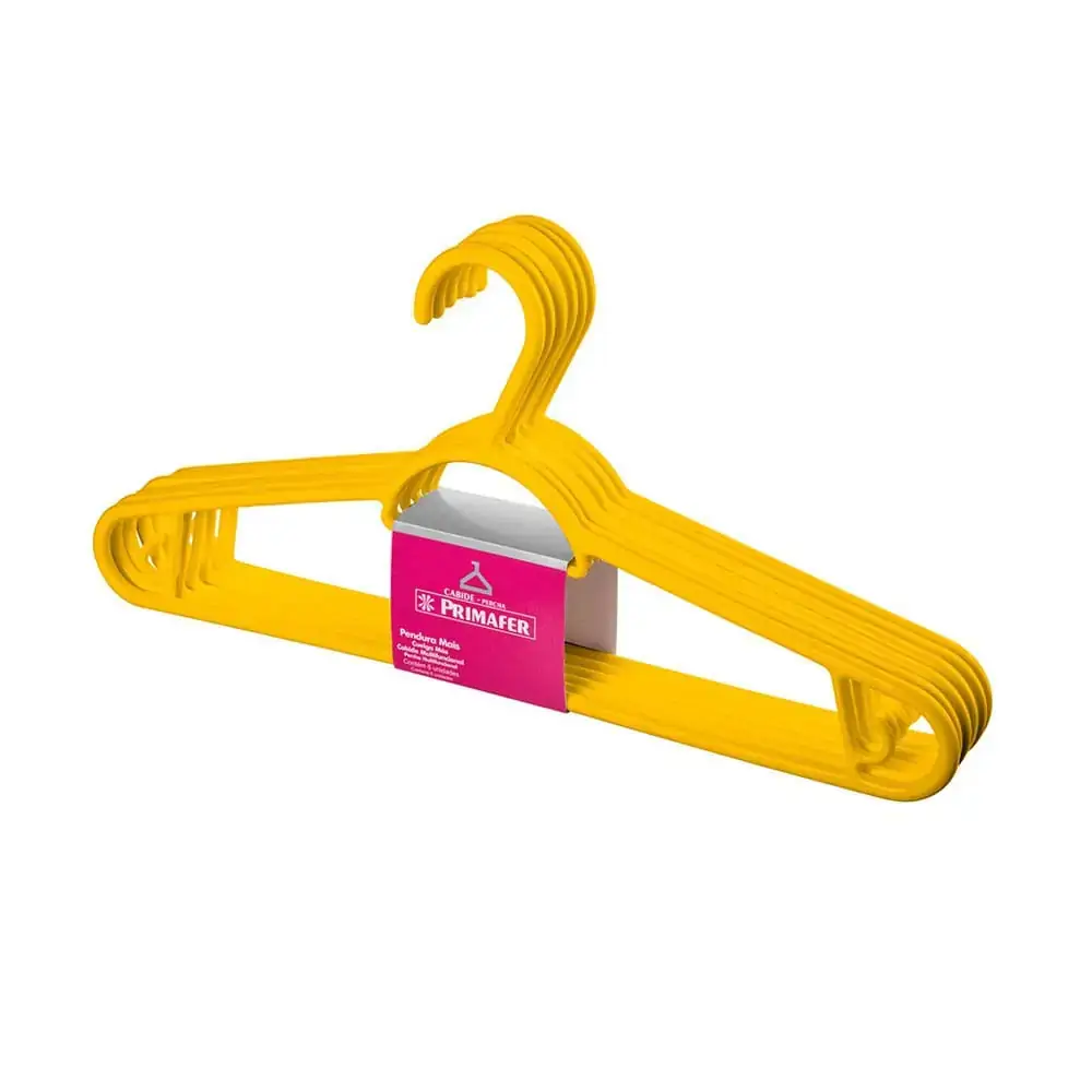 Cabide De Plástico Cor Amarelo Leve 6 E Pague 5 Pendura Mais Primafer 6und