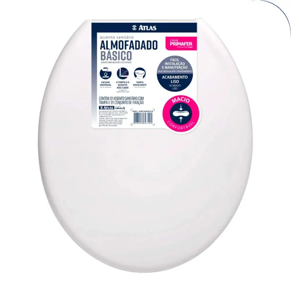 Assento Sanit Primafer Almofadado Branco
