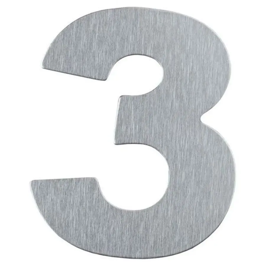 Numero Residencial Grande 12cm Acm Escovado - Tres